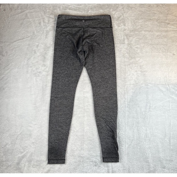 Lululemon Athletica Leggings Womens Size 8 Charcoal Gray Herringbone Fitness - Picture 1 of 9